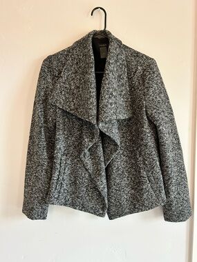 Ann Taylor Gray Draped Knit Blazer